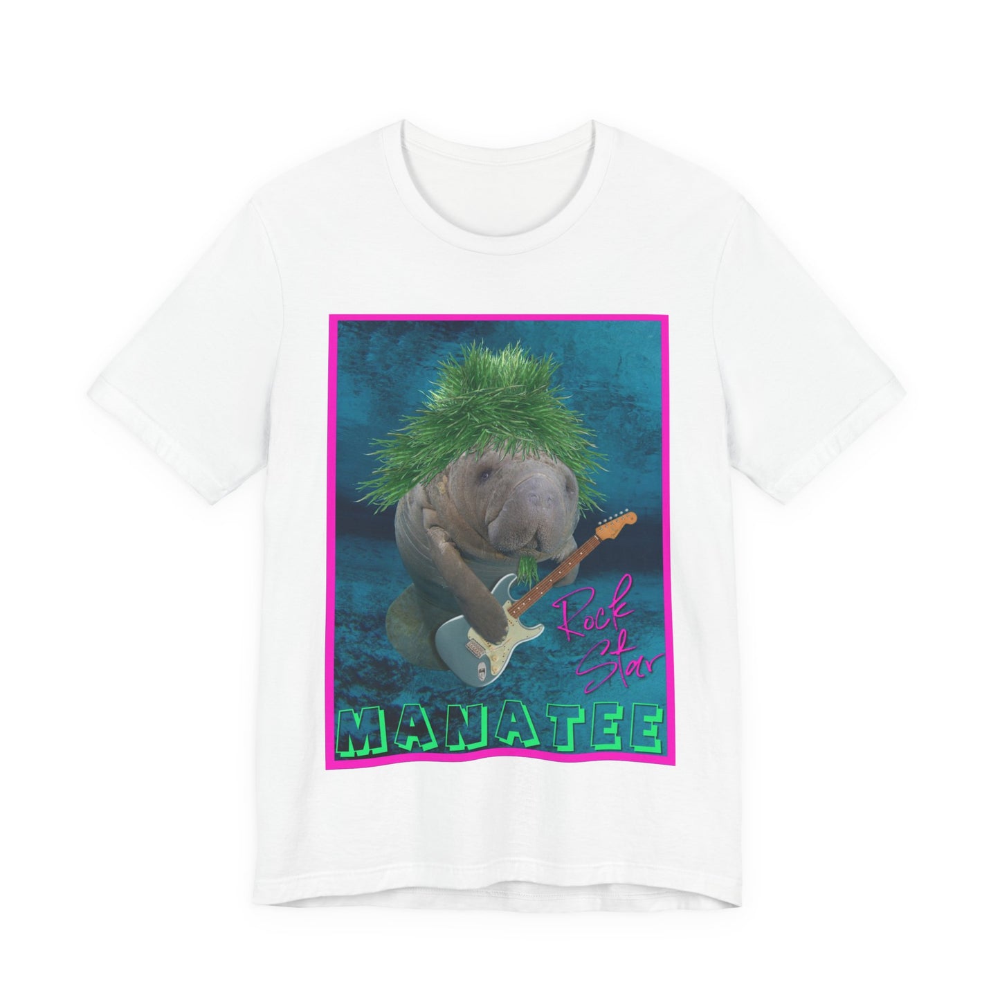 Rock Star Manatee Tee, white t-shirt