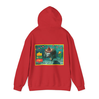 Happy Cinco de Mayo Manatee Hoodie, red hoodie back
