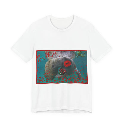 Happy Valentines Day Manatee Tee, white t-shirt