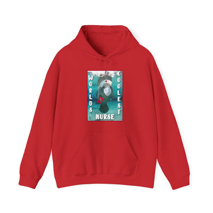 World's Coolest Nurse Manatee Hoodie, red hoodie front