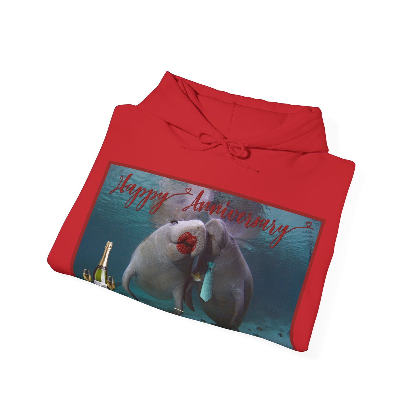 Happy Anniversary Manatee Hoodie - Manatee Marketplace 