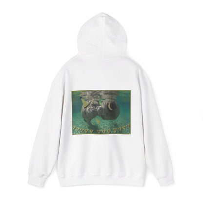 Happy New Years Manatee Hoodie, white hoodie back