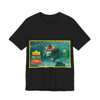 Happy Cinco de Mayo Manatee Tee, black t-shirt