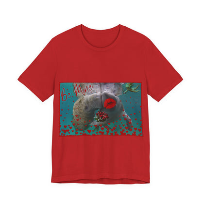Happy Valentines Day Manatee Tee, red t-shirt