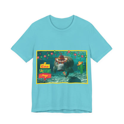 Happy Cinco de Mayo Manatee Tee, light blue t-shirt