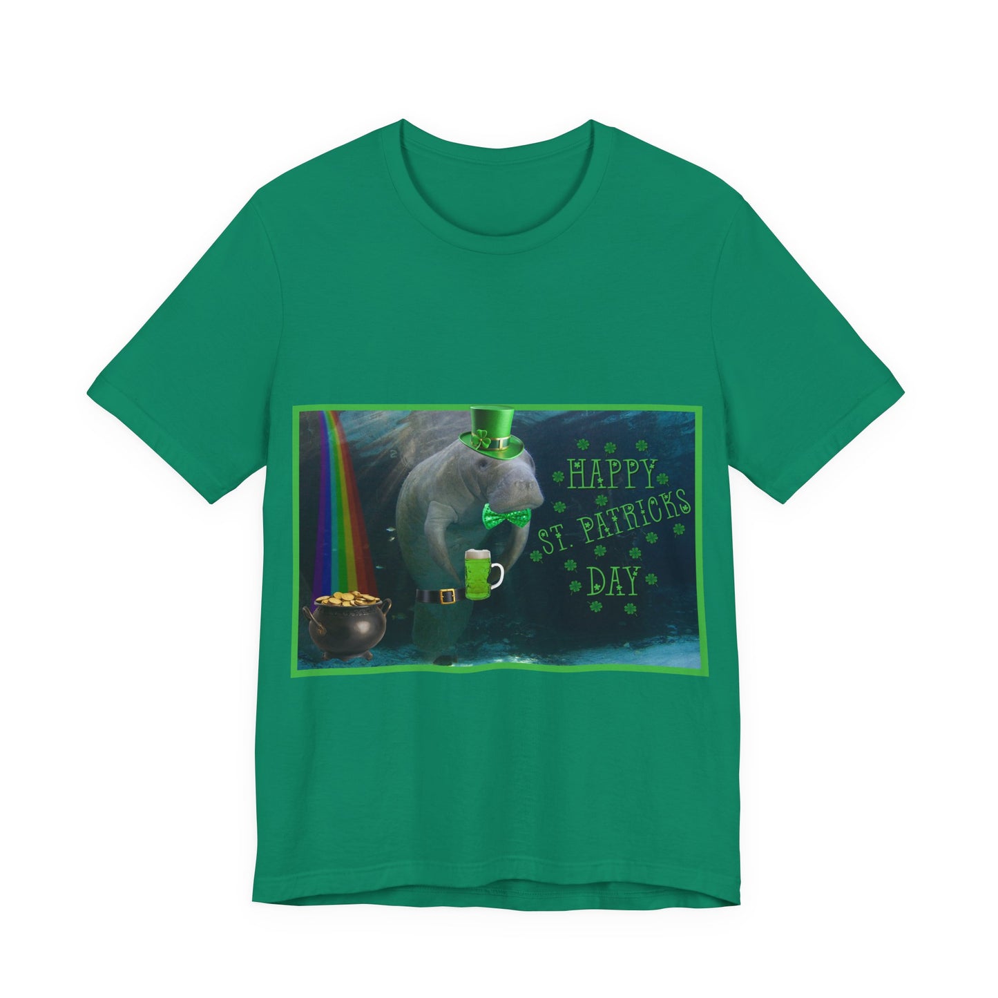 Happy St Patrick's Day Manatee Tee, green t-shirt