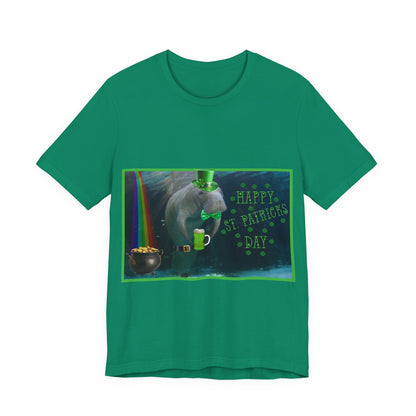 Happy St Patrick's Day Manatee Tee, green t-shirt