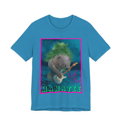 Rock Star Manatee Tee, blue t-shirt