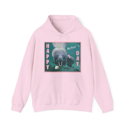 Happy Mother's Day Manatee Hoodie, pink hoodie front