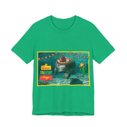 Happy Cinco de Mayo Manatee Tee, green t-shirt