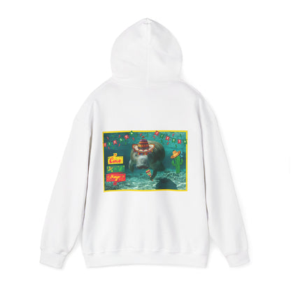 Happy Cinco de Mayo Manatee Hoodie, white hoodie back 