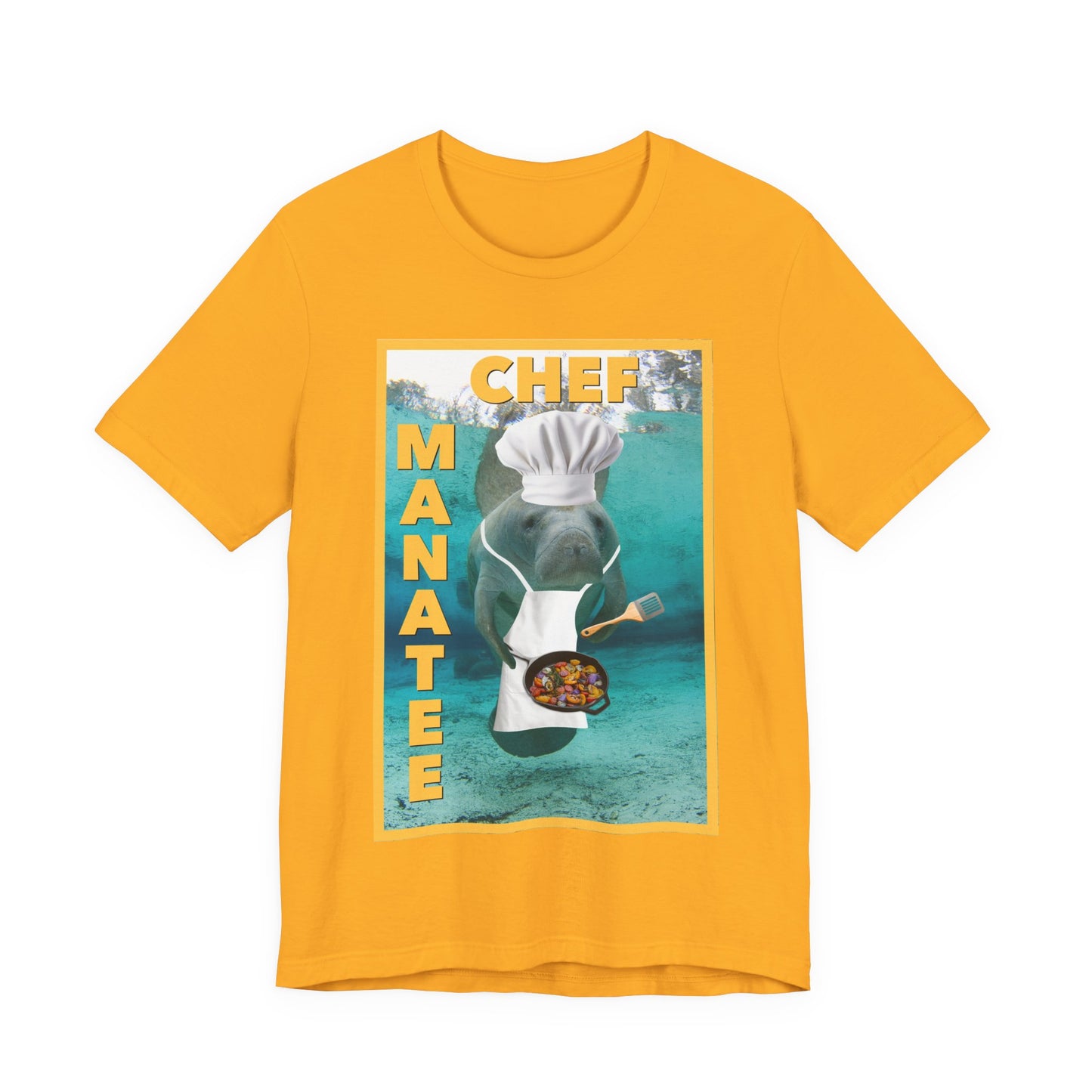 Chef Manatee Tee, yellow t-shirt