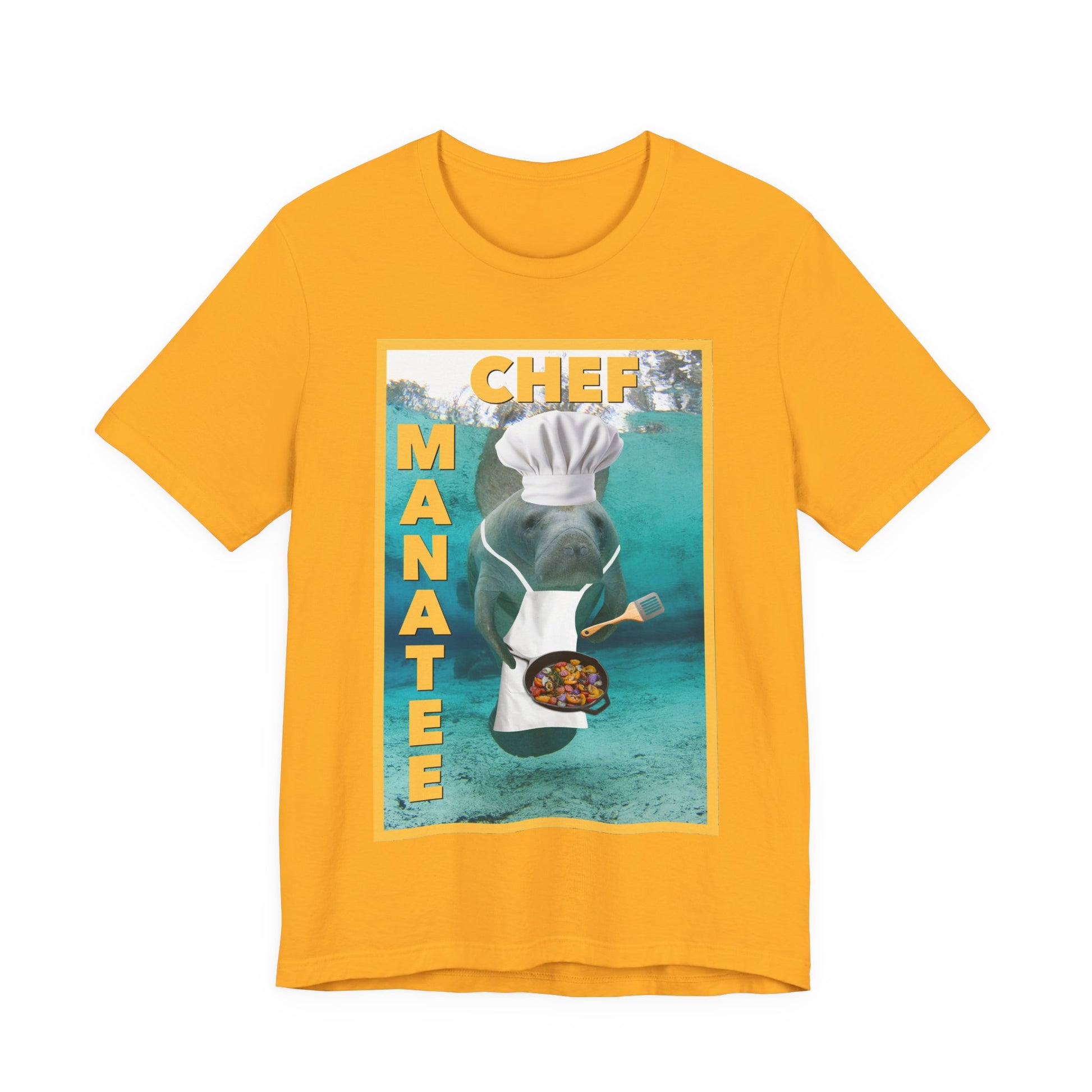 Chef Manatee Tee, yellow t-shirt