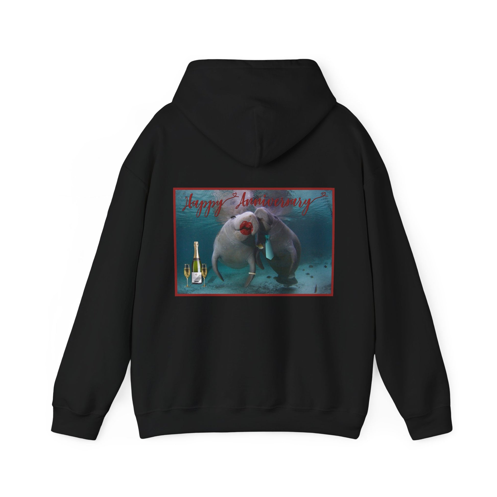 Happy Anniversary Manatee Hoodie - Manatee Marketplace 
