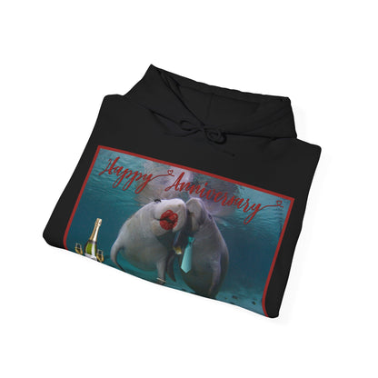Happy Anniversary Manatee Hoodie - Manatee Marketplace 