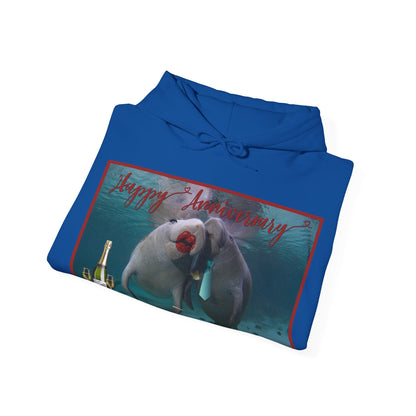 Happy Anniversary Manatee Hoodie - Manatee Marketplace 