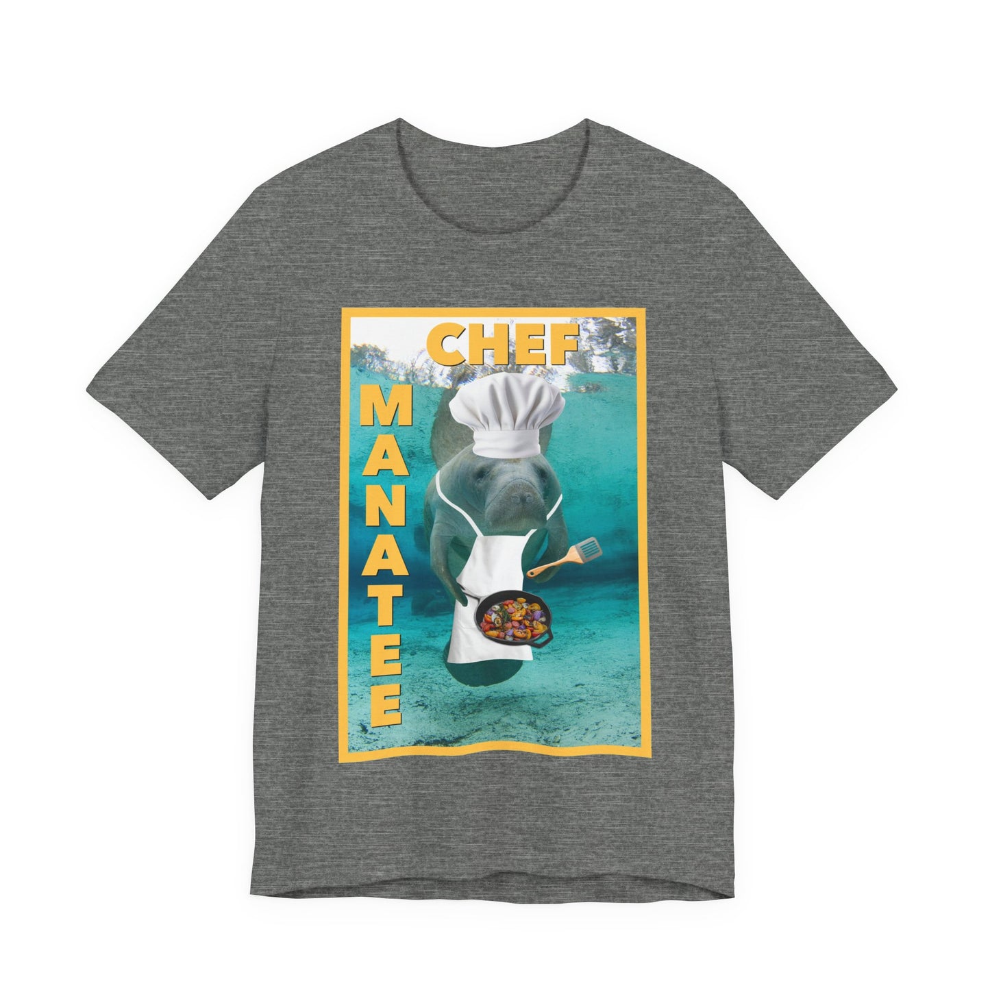 Chef Manatee Tee, grey t-shirt