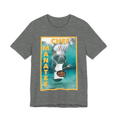 Chef Manatee Tee, grey t-shirt
