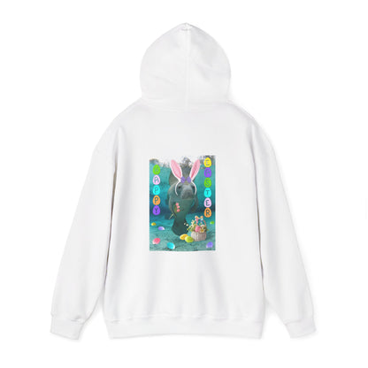 Happy Easter Manatee Hoodie, white hoodie back