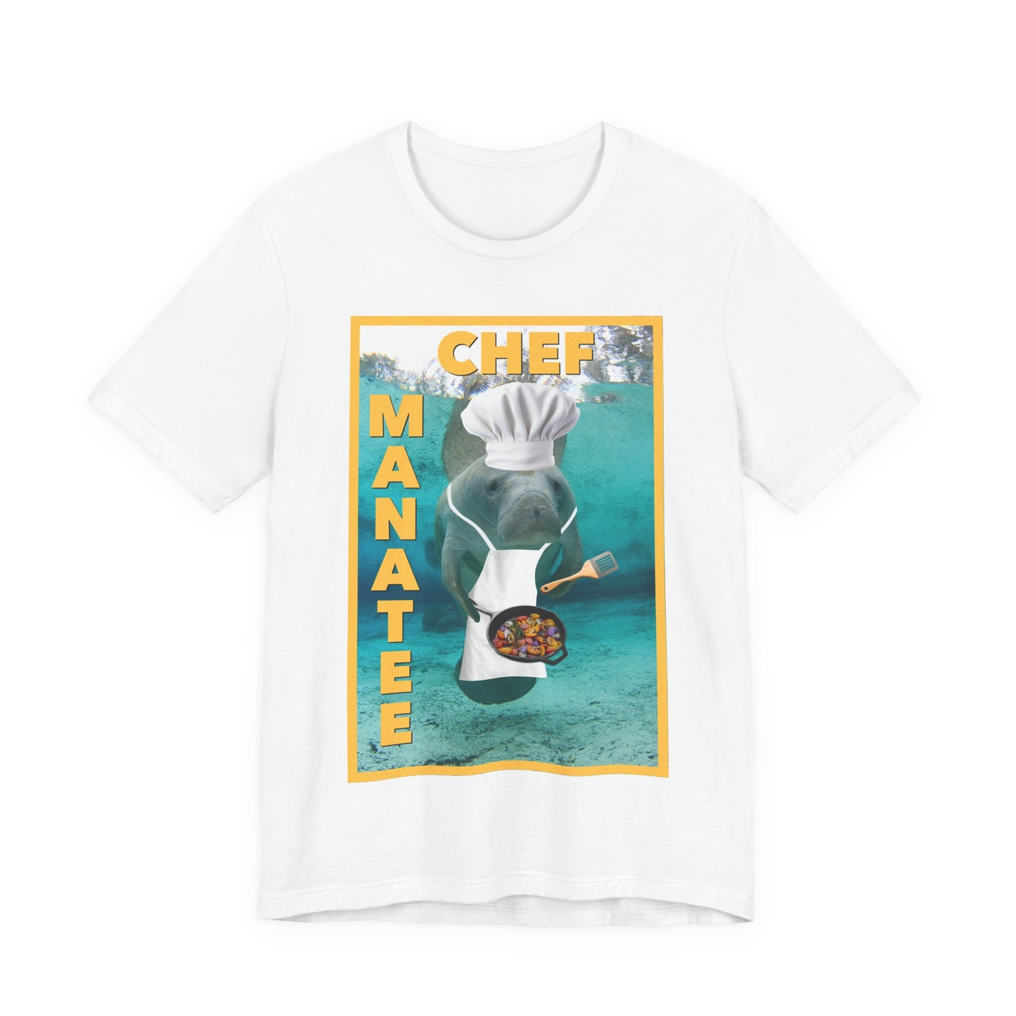 Chef Manatee Tee, white t-shirt