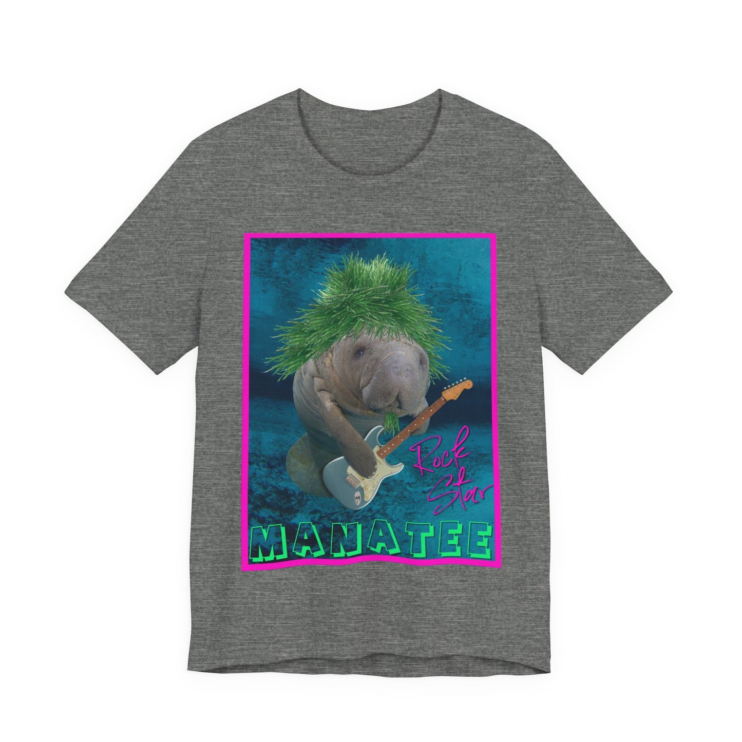 Rock Star Manatee Tee, grey t-shirt